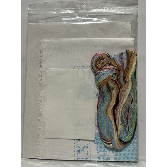 Janlynn Bear Birth Sampler printed cross stitch kit vintage 1992 11” X 14” - Picture 3 of 4